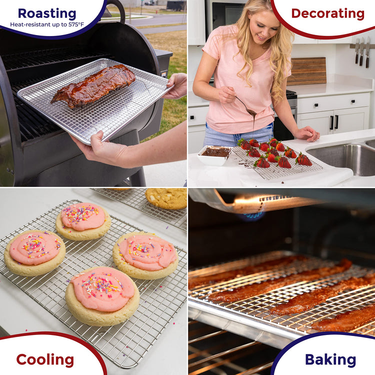 Jelly Roll Cooling Rack Stainless Steel Oven Safe Set of 2