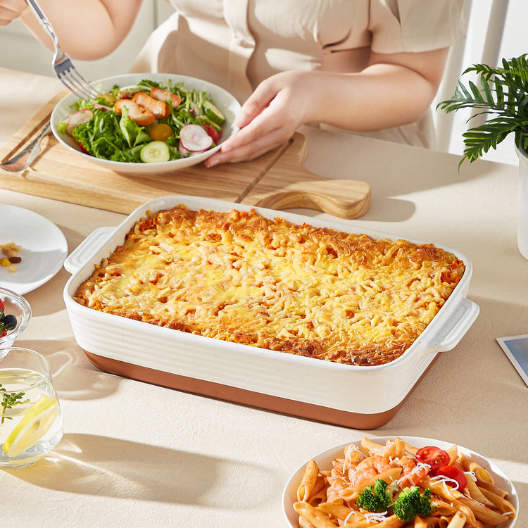 Large 9x13 Ceramic Baking Dish with Handles