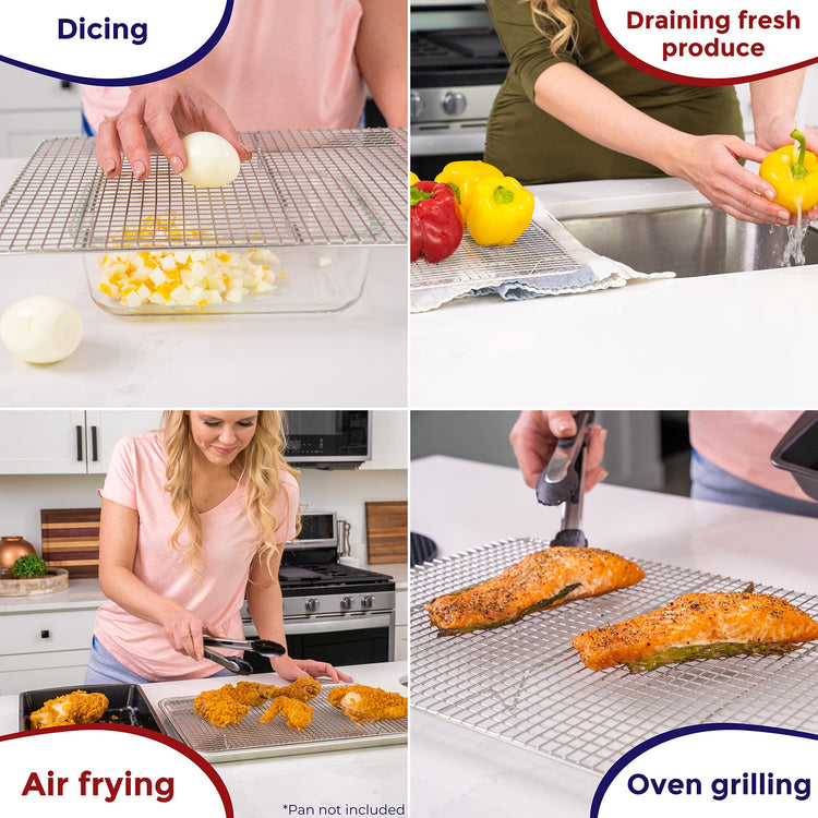 Quarter Sheet Cooling Rack Stainless Steel Oven Safe Set 2 (2 Count)
