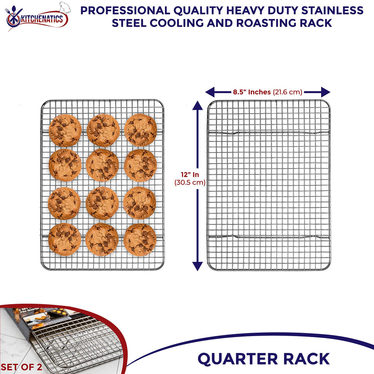 Quarter Sheet Cooling Rack Stainless Steel Oven Safe Set 2 (2 Count)