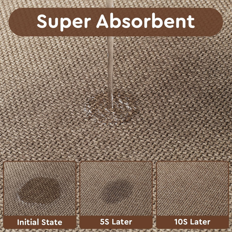 tchdio Kitchen Mats for Floor, Rubber Backed Kitchen Rugs Non Slip Washable, Superior Absorbent Kitchen Runner Rug Easy to Clean, Comfort Kitchen Floor Mat Front of Sink (Tan, 20" × 47")