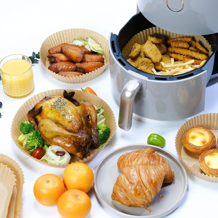 Air Fryer Disposable Paper Liners 50pcs 7.9 inch Square Parchment Paper Liner for Baking Roasting Fit 5