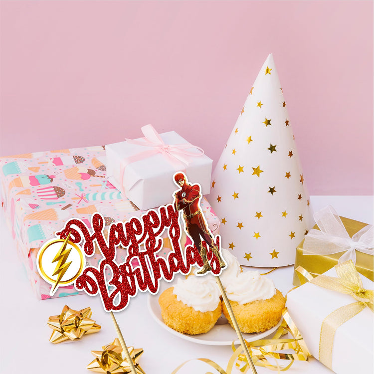 Flsh Happy Birthday Cake Topper