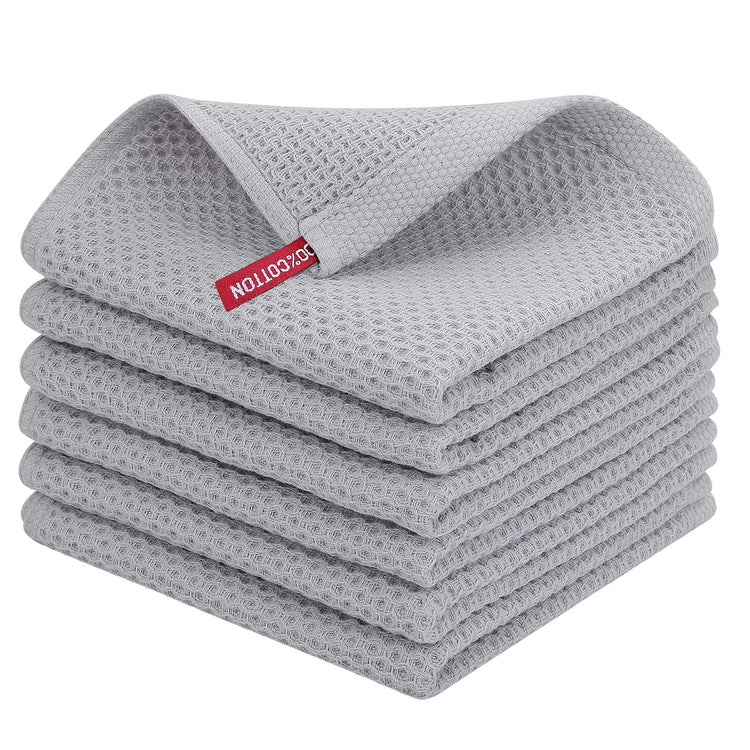 100% Cotton Waffle Weave Kitchen Dish Cloths 6 (6 Count)