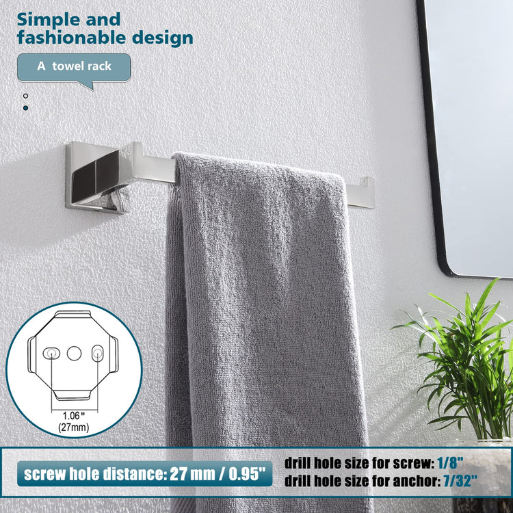 Towel Bar Shiny Chrome Hand Towel Ring Holder for Bathroom Kitchen Hardware Wall Mounted