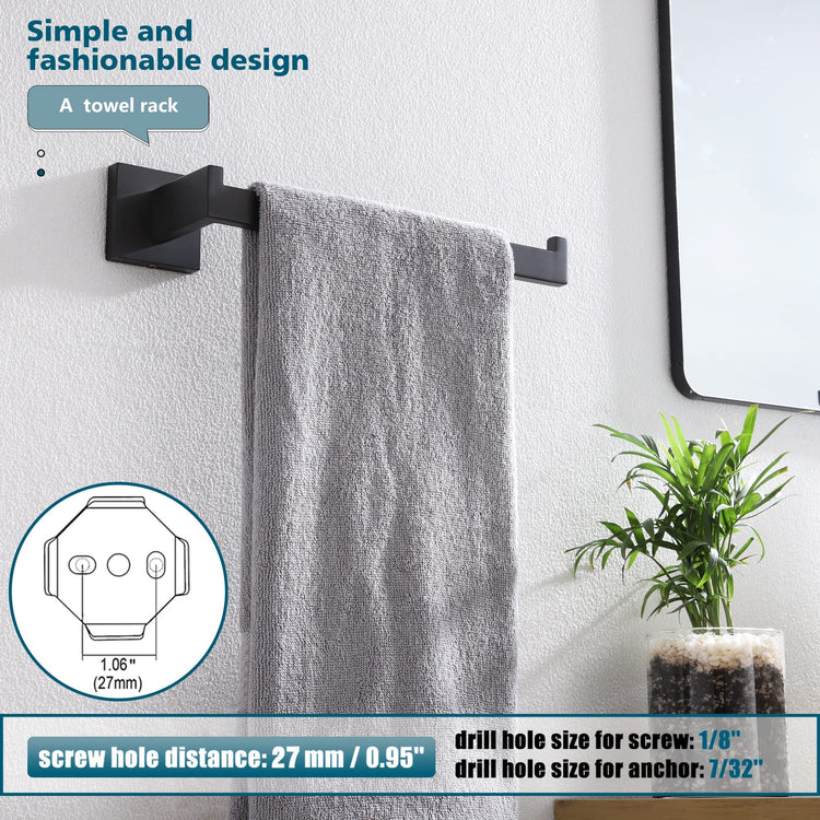 Black Towel Ring Hand Towel Racks Rods Bathroom Towel Rails Kitchen Hardware Stylish Stainless Steel