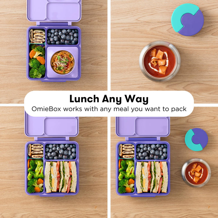 OmieBox Kids Insulated Leakproof Bento Lunch Box with Food Jar