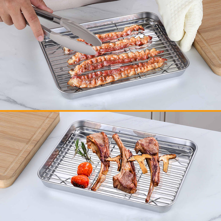 Mini Baking Sheet with Wire Rack for Toaster Oven