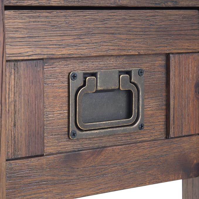 SIMPLIHOME Monroe Narrow Side Table – 14 inch Wide Solid Acacia Wood End Table in Distressed Charcoal Brown, Rustic Accent Table or Side Table for Living Room with Drawer and Shelf