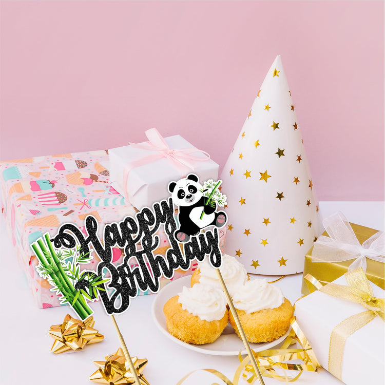 Panda Happy Birthday Cake Topper