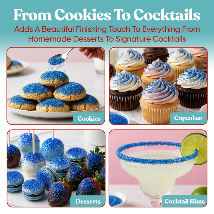 Blue Sanding Sugar for Baking & Cookie Decorating (5 Ounce)