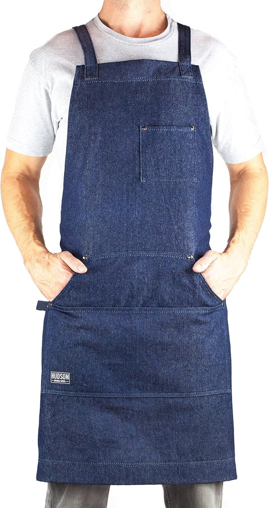 Hudson Durable Goods - Professional Grade Chef Apron for Kitchen, BBQ & Grill