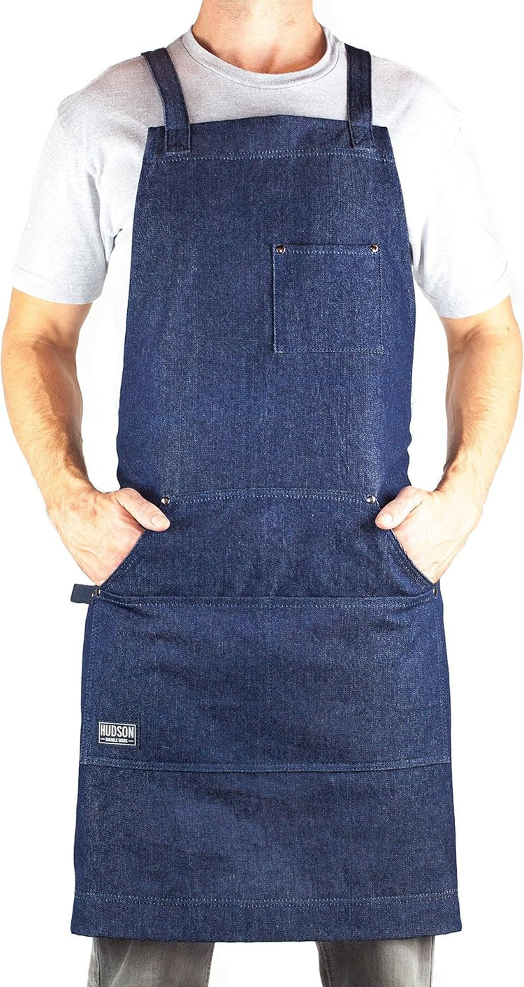 Hudson Durable Goods - Professional Grade Chef Apron for Kitchen, BBQ & Grill