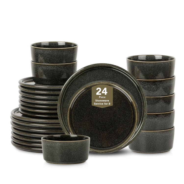 Eden 24 Piece Dinnerware Set Stoneware (24 Count)