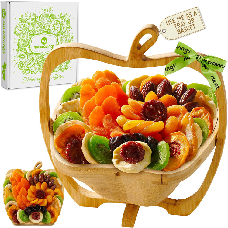 Dried Fruit Flower Bouquet Arrangement in Wooden Apple (56 Ounce)