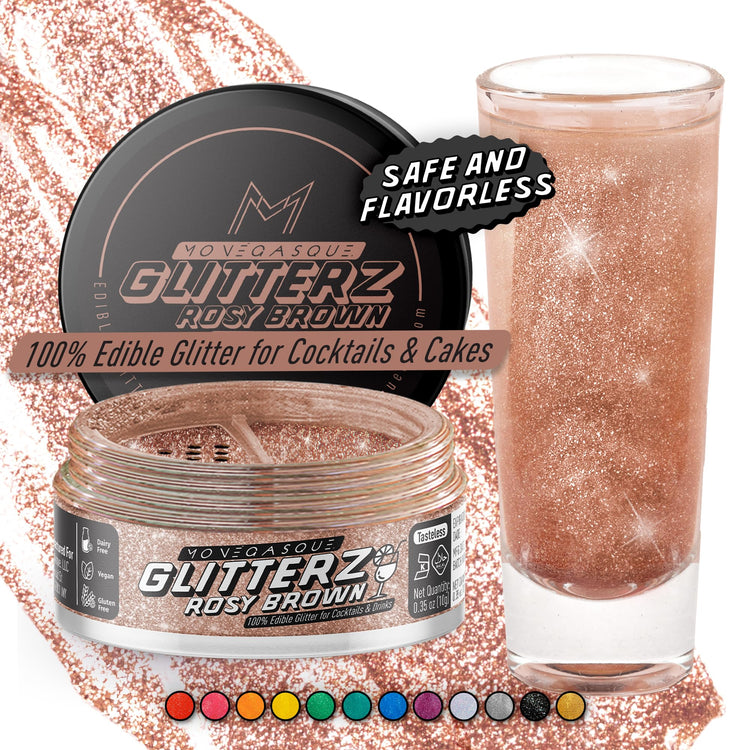 Rosy Brown Edible Glitter for Drinks & Cakes