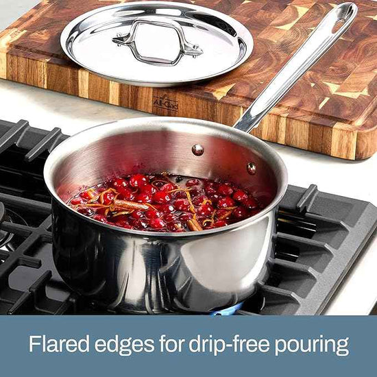 All-Clad D3 3-Ply Stainless Steel Cookware Set 10 Piece, Induction, Oven Broiler Safe 600F, Kitchen Cooking Set w/ Frying Pans, Saucepans, Saute Pan, Stockpot and Soup Pot, Pots and Pans, Silver