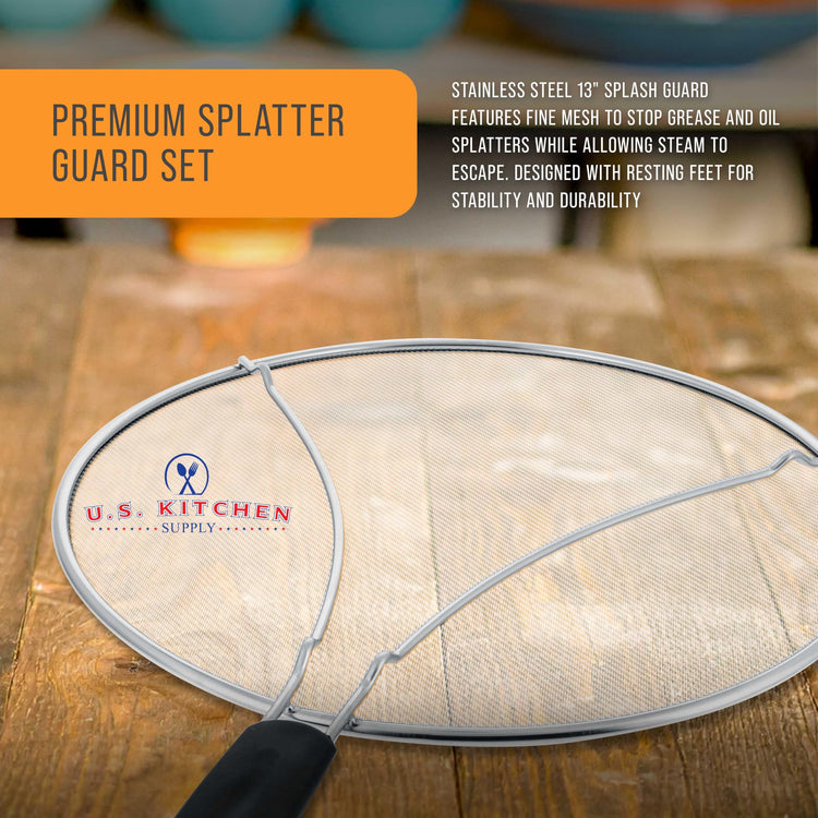 Stainless Steel Splatter Guard 13" Fine Mesh Cover