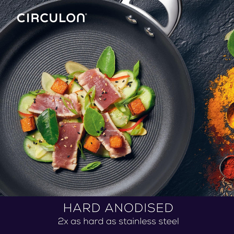 Symmetry Hard Anodized Nonstick Induction Frying Pan Twin Pack
