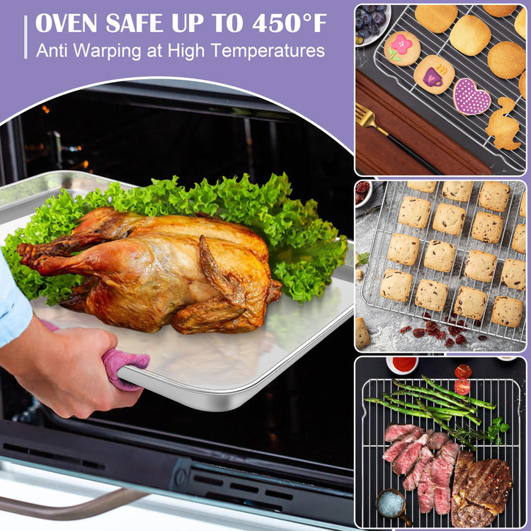 Large Baking Sheet with Wire Rack (4 Count)
