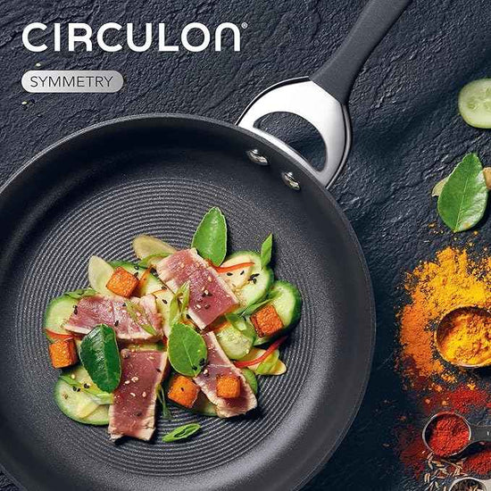 Circulon Symmetry Hard-Anodized Nonstick Frying Pan, 8.5-Inch, Black
