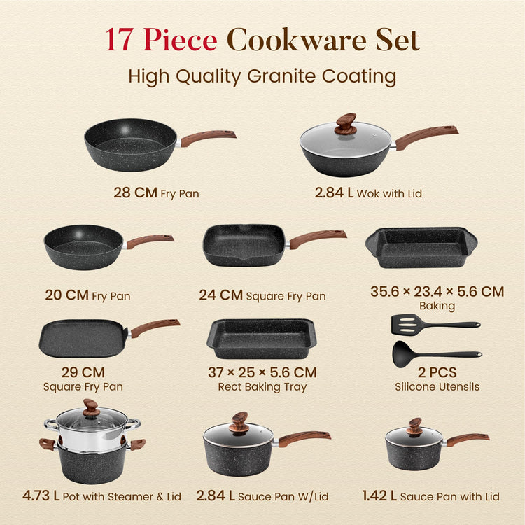 17Pcs Pots and Pans Set