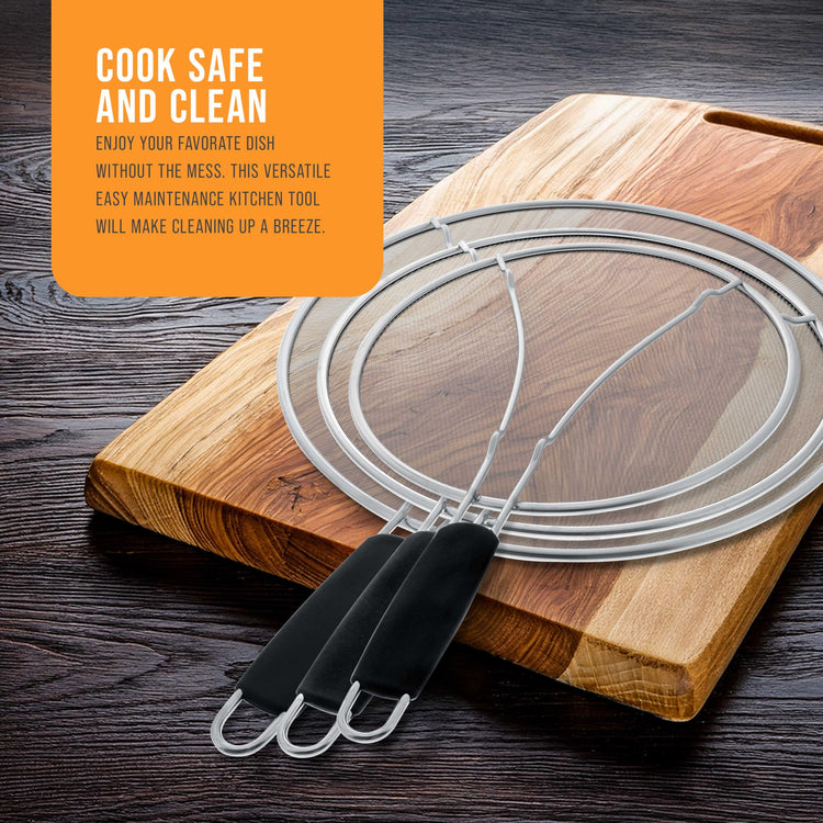 3 Piece Stainless Steel Splatter Guard Set