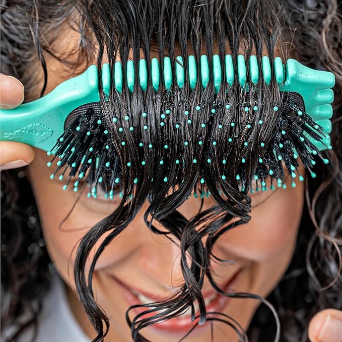 Bounce Curl Volume EdgeLift Brush, 5-in-1 Tool for Volumized Waves, Curls & Coils - Teal