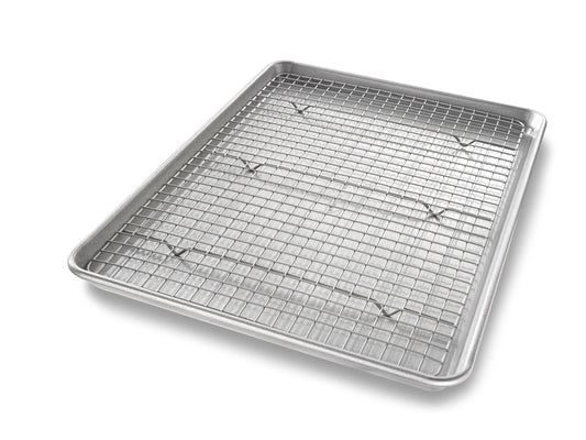Bakeware Half Sheet Baking Pan and Bakeable Nonstick and Cooling Rack Set