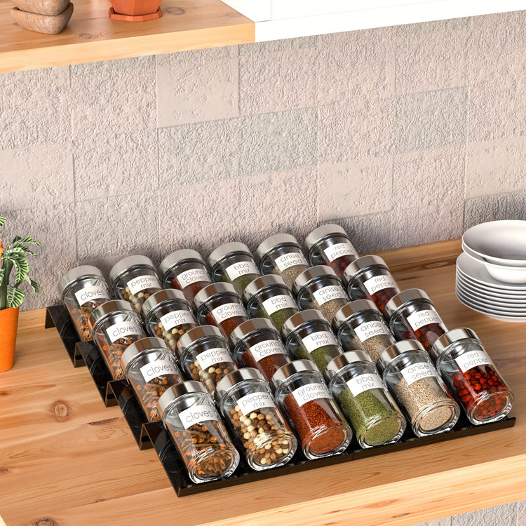 Adjustable Acrylic Spice Drawer Organizer Rack