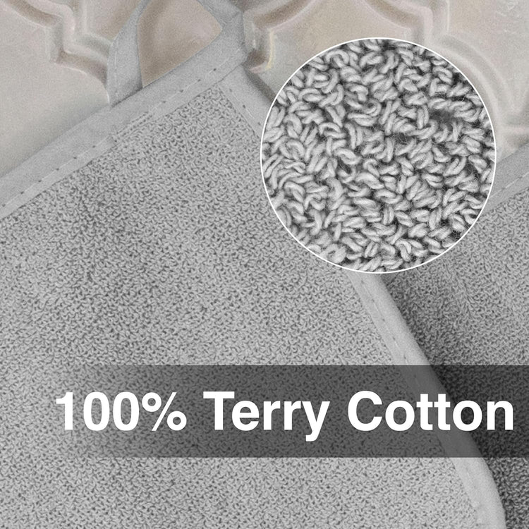RITZ Terry Potholder & Hot Pad: Unparalleled Heat Resistant, Durable 100% Cotton – Ergonomically Designed for Optimal Grip – Easy-Care Machine Washable – 4-Pack, Titanium Grey