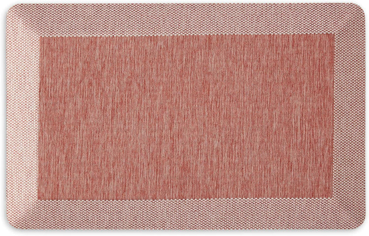 Martha Stewart Mira Modern Heathered Solid Anti-Fatigue Air-Infused Kitchen Mat, Spice Red, 19.6"x32"
