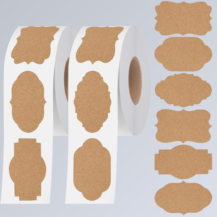 600 PCS Kraft Paper Stickers
