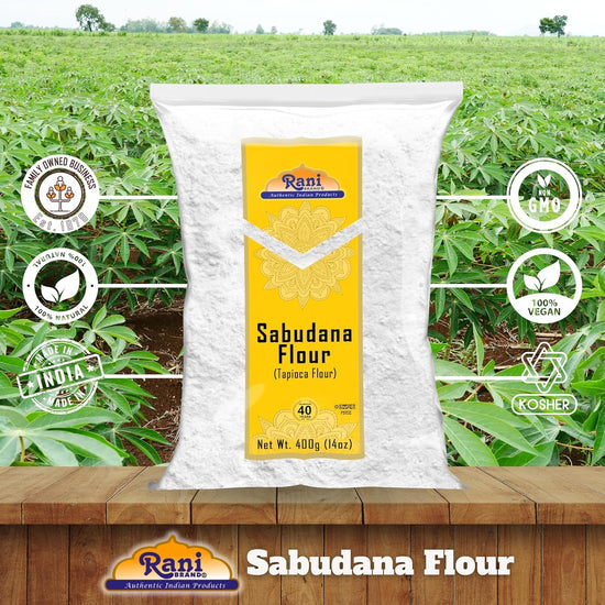 Rani Sabudana Flour (Tapioca/Sago Flour) 14oz (400g) ~ All Natural | Vegan | Gluten Friendly | NON-GMO | Kosher | Indian Origin - Nestoria