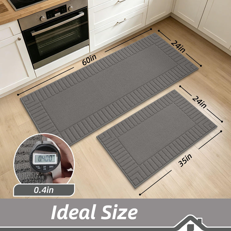 Kitchen Rugs Non Slip Washable 2PCS