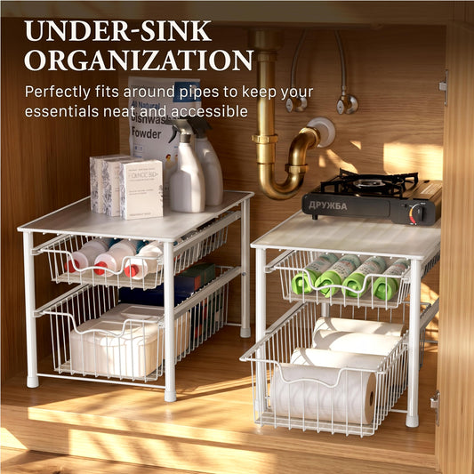 Stackable Sliding Basket Organizer Drawer