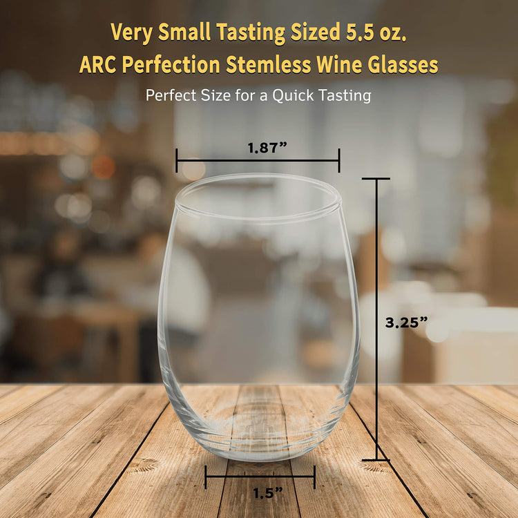 Stemless Wine Glasses by ARC 5.5 oz. Set of 12 (10 Count)