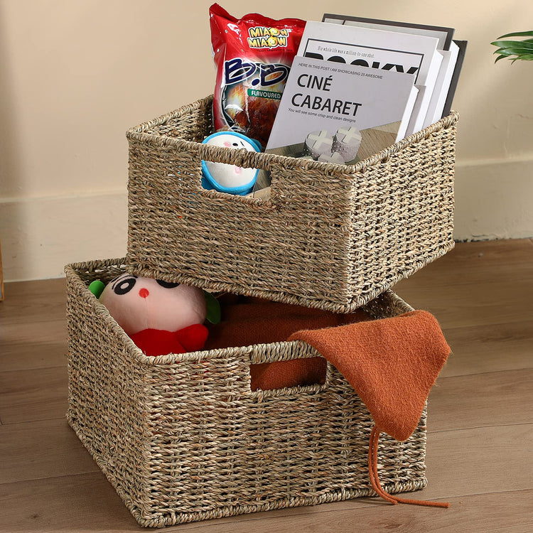 Wicker Storage Baskets for Organizing (2 Count)