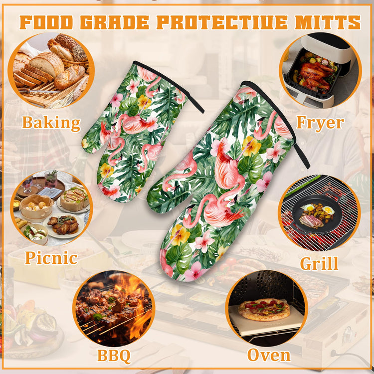 Palm Leaf Oven Mitts and Pot Holders Set (4 Count)