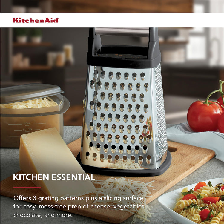 Gourmet Box Grater with Detachable Measuring Container and Lid