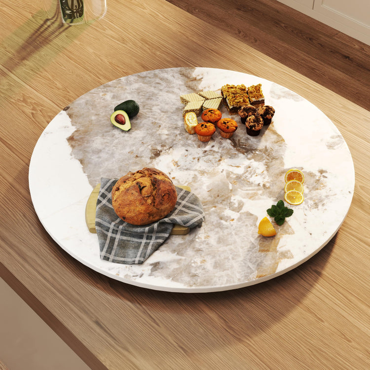 31.5" Lazy Susan for Table Top Tempered Glass Rotating Serving Tray for Dining Table