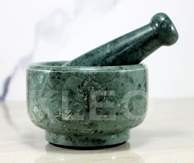 5" Diameter Natural Stone Mortar and Pestle Set as Spice Grinder
