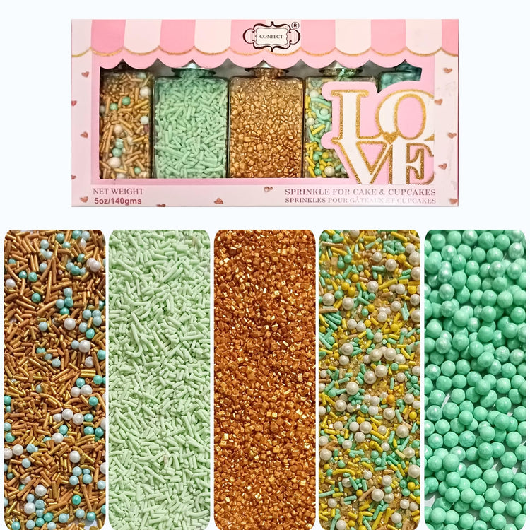 Edible Sprinkles Mix Pack of 5 (4.9384 Ounce)