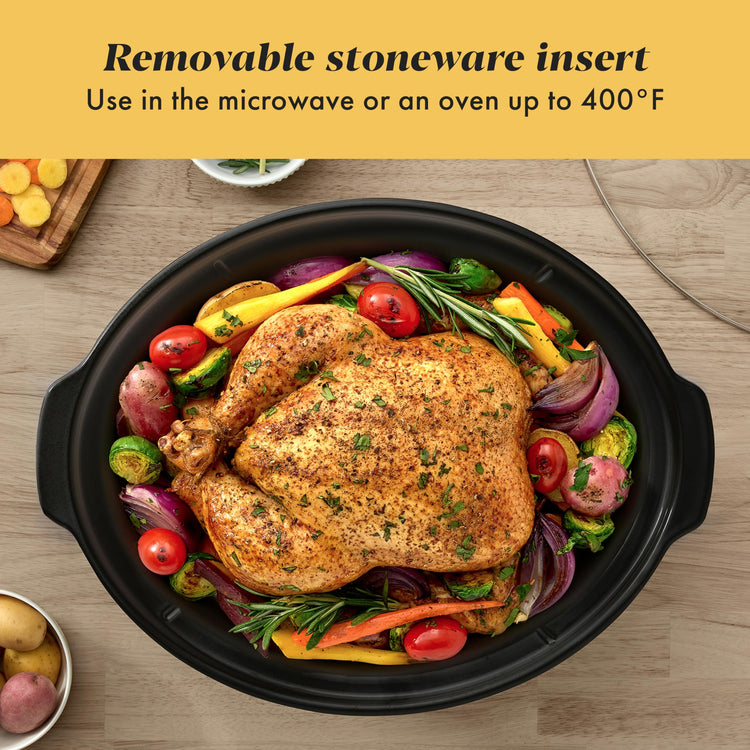 6 Quart Cook & Carry Programmable Slow Cooker with Digital Timer Stainless Steel