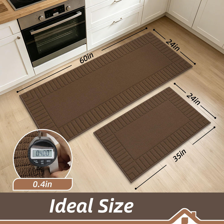 Kitchen Rugs Non Slip Washable 2PCS