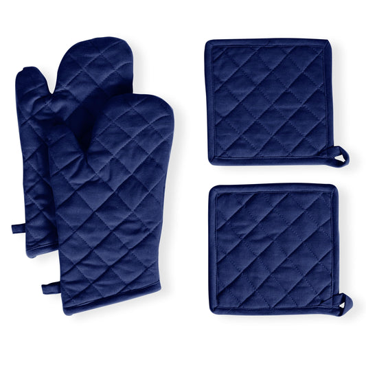 4 Piece Set 2 Oven Mitts & 2 Potholders (4 Count)
