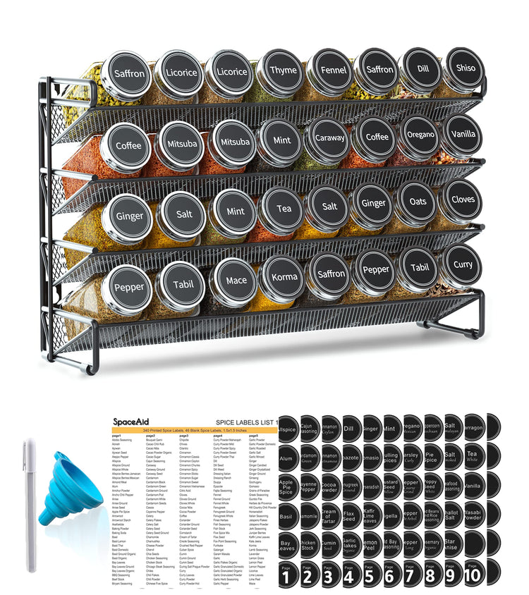 Spice Rack Organizer with 32 Spice Jars (32 Count)