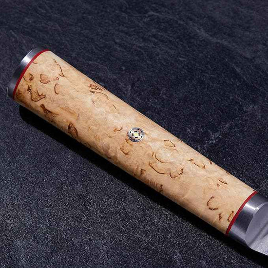 Miyabi Birchwood SG2 Japanese Chef's Knife, 9-inch, Large Blade Chef's Kitchen Knife, Karelian Birch Handle, 100-layer flower Damascus pattern, Handcrafted in Seki, Japan