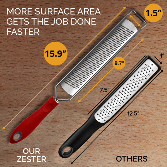 DESIGNED BY CHEFS ~ Premium Lemon Zester Grater With Perfectly Angled Teeth ~ Ideal for Citrus