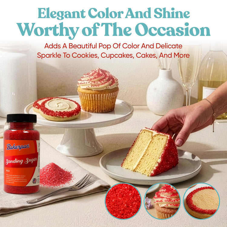 Red Sanding Sugar for Baking & Cookie Decorating (5 Ounce)